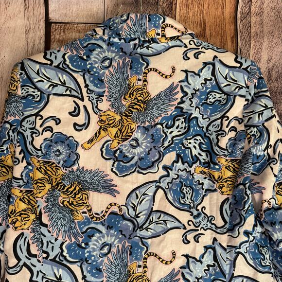 Las Sureñas Blazer Flying Tiger Floral Linen Cotton Small NWT Artwear Artistic - Picture 5 of 10